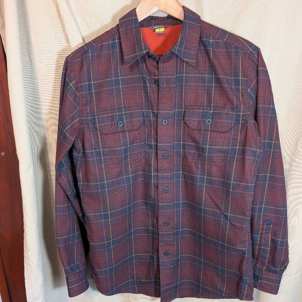 Eddie Bauer Maroon Flannel Shirt - Men S